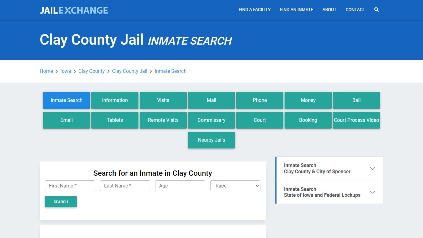 Clay County Jail, IA Inmate Search: Roster & Mugshots - Jail Exchange